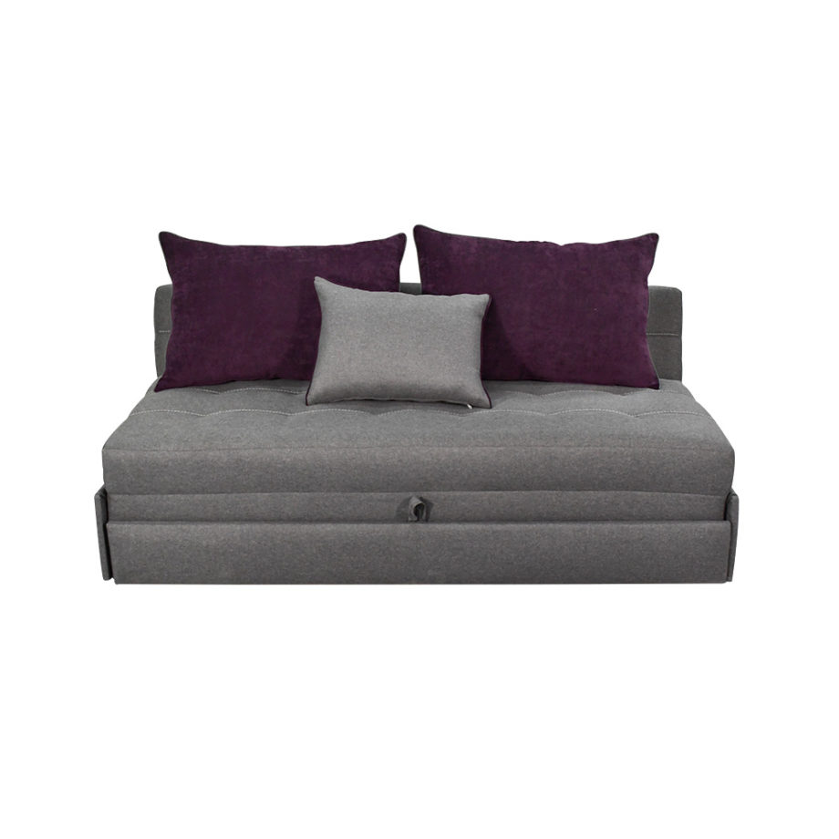 Vista frontal del sofá cama alista king size como sofá