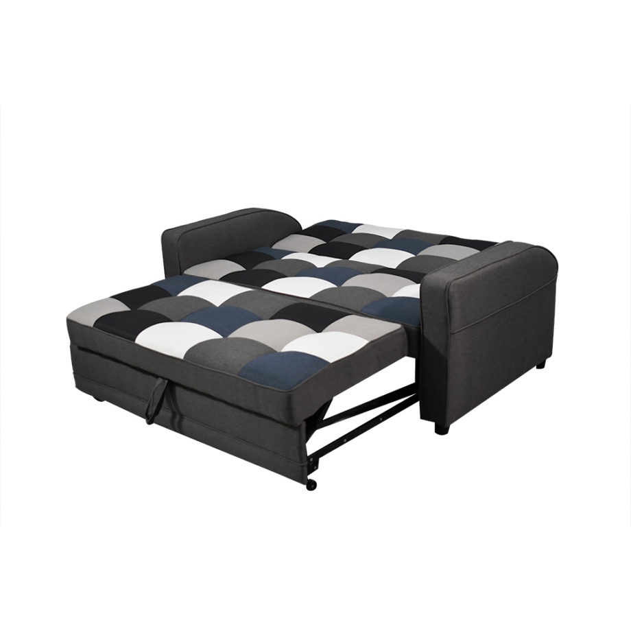 Vista Lateral del sofa-cama-multicolor-II de forma extendida de cama